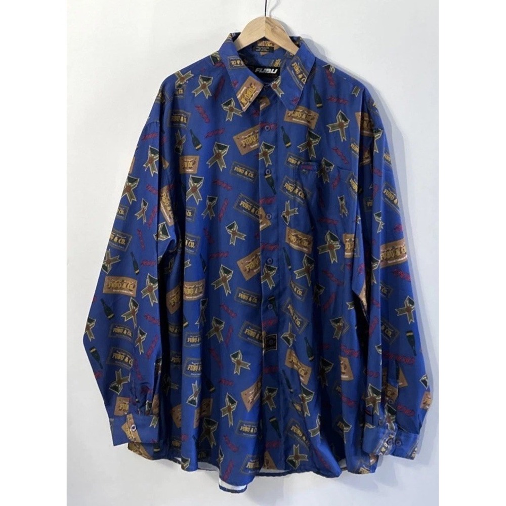 Vintage Fubu L/S Button Front Shirt Champagne Special Collectors Edition  XXL EC